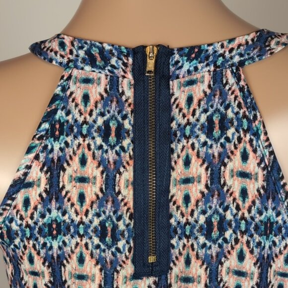 3/$20 Pink Rose Ikat Print Sleeveless Top Flowy Layered Scoop Neck Summer Blouse - Picture 6 of 10